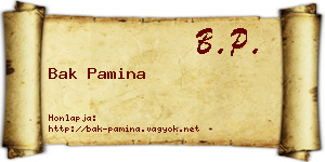 Bak Pamina névjegykártya